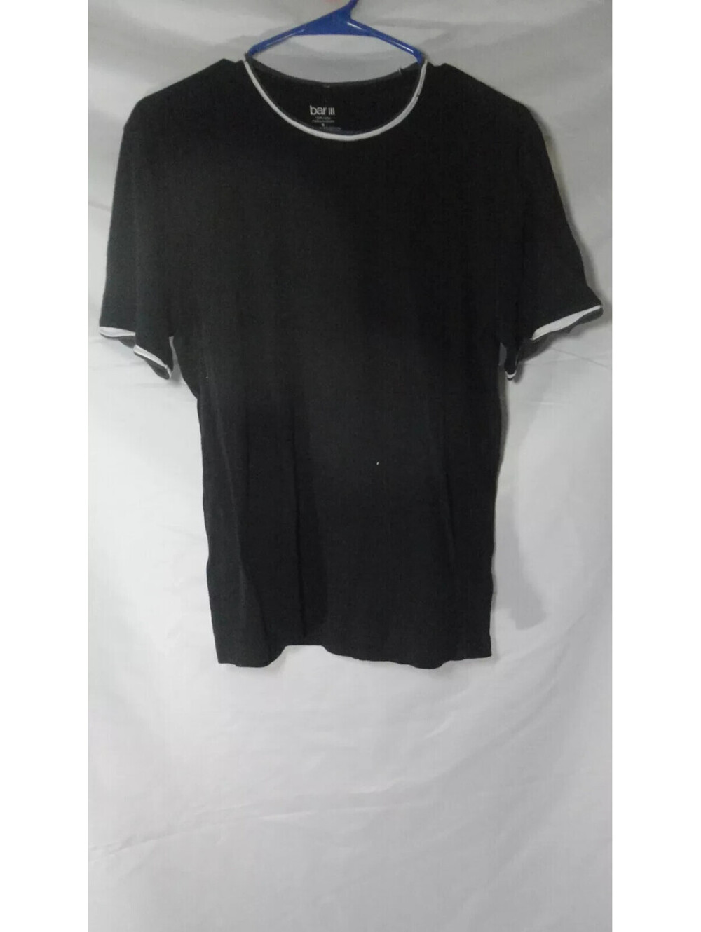 bar III Mens Contrast Basic T-Shirt Black 100% Cotton Size Small **New w/Tags**